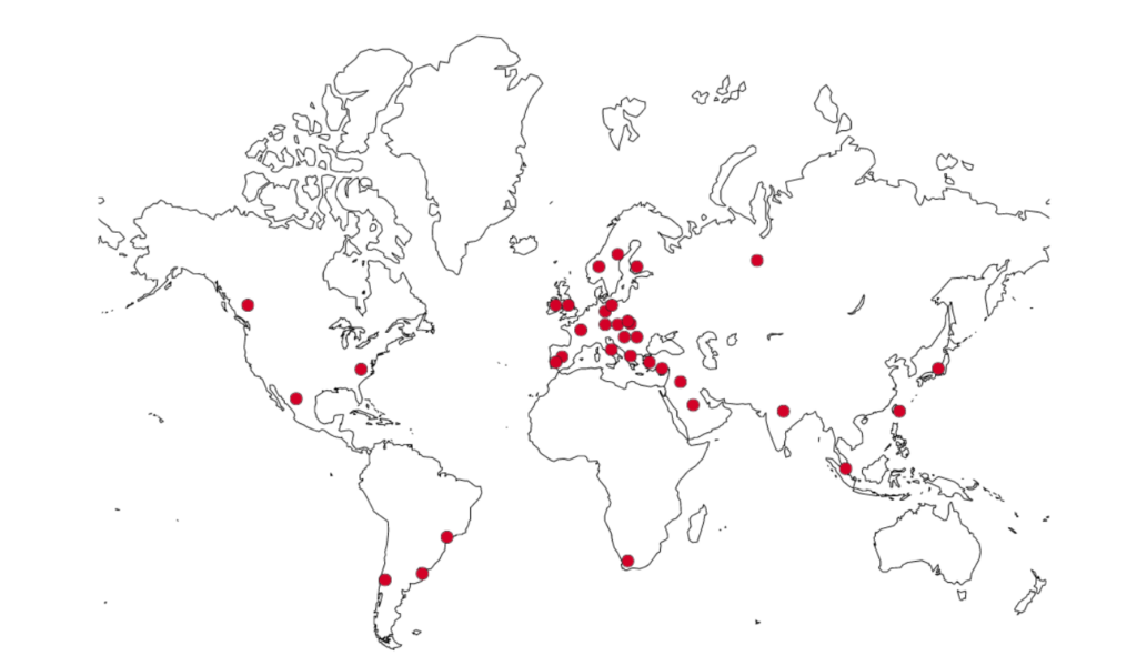 Map with locations of DADA2 Physicians