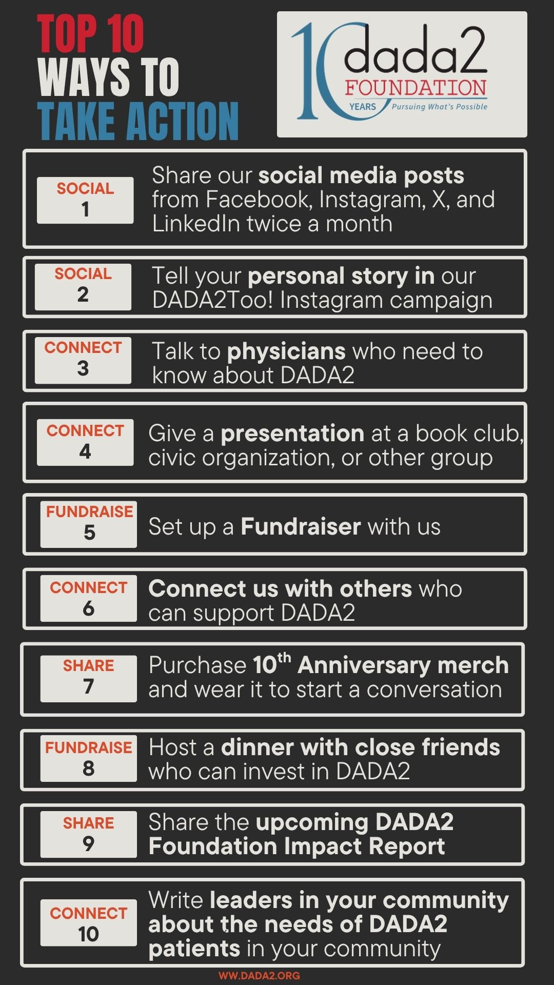 We invite you to raise awareness about DADA2 this Fall